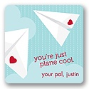 Plane Cool -- Valentine's Day Gift Tag Sticker
