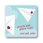 Plane Cool -- Valentine's Day Personalized Stickers
