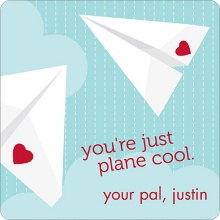 Plane Cool -- Valentine's Day Personalized Stickers