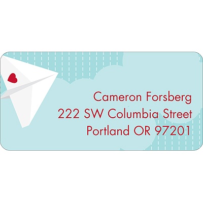 Plane Cool -- Valentine's Day Address Label