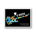 U Rock -- Blue Kid's Valentine's Day Card