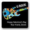 U Rock -- Valentine's Day Blue Gift Tag Sticker