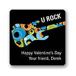 U Rock in Blue -- Valentine's Day Personalized Stickers