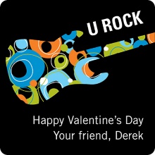 U Rock in Blue -- Valentine's Day Personalized Stickers