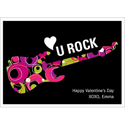 U Rock -- Pink Kid's Valentine's Day Card