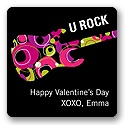 U Rock -- Valentine's Day Pink Gift Tag Sticker
