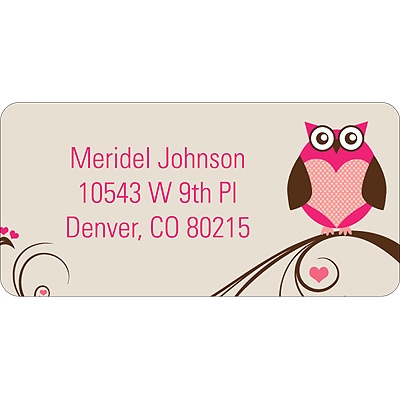 Owl Be -- Valentine's Day Address Label