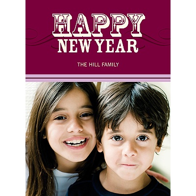 Simply Happy -- Purple Happy New Year Card