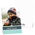 Solid Greetings -- Aqua Happy New Year Card