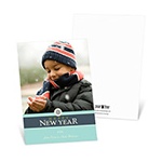 Solid Greetings -- Aqua Happy New Year Card