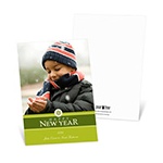Solid Greetings -- Green Happy New Year Card