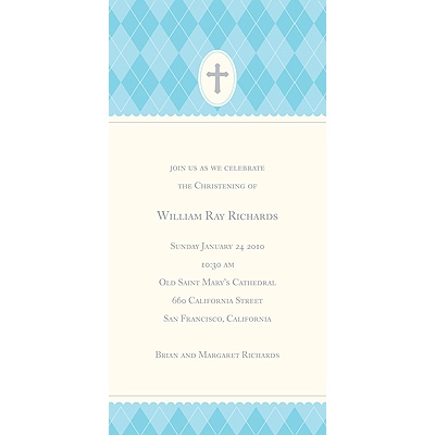 THE GOLDEN TICKET -- BOY PHOTO BIRTH ANNOUNCEMENT, 2in. x 4in. Folded Holiday Card