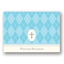 Faith -- Blue Personalized Note Card