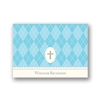 Faith -- Blue Personalized Note Card