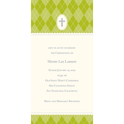 Faith -- Green Baptism Invitations