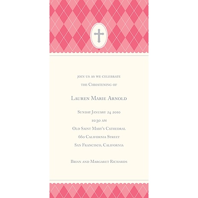 Faith -- Pink Baptism Invitations