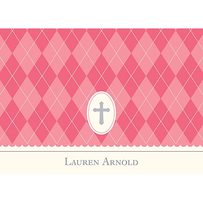 Faith -- Pink Personalized Note Card