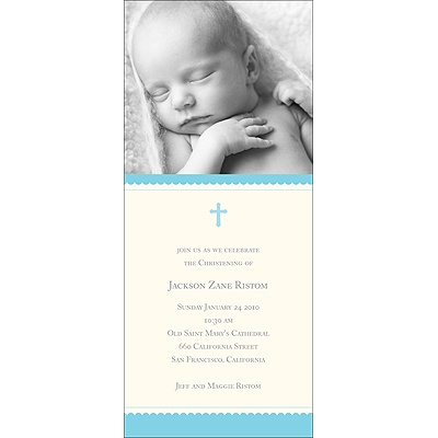 Simplicity -- Blue Baptism Invitations