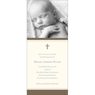Simplicity -- Brown Baptism Invitations