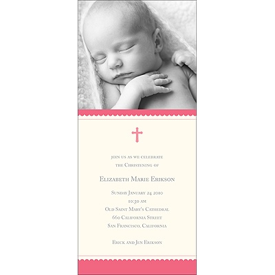 Simplicity -- Pink Baptism Invitations