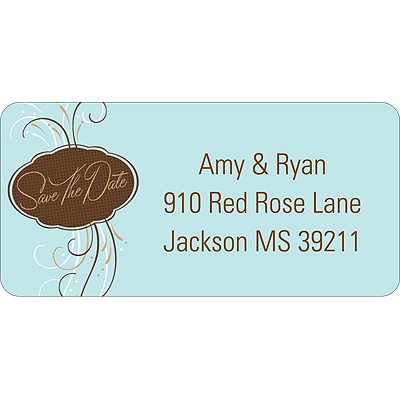 Love Story -- Blue Address Label