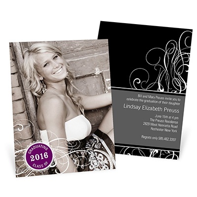 Stylish Design - Photo Graduation Invitations