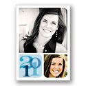 Classy Shapes -- Blue Personalized Note Card