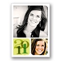 Classy Shapes -- Green Personalized Note Card