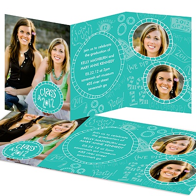 Sketches for Two -- Photo Graduation Invitation