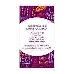 Doodles of Fun -- Purple Birthday Invitation