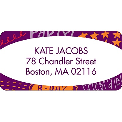 Doodles of Fun -- Purple Address Label