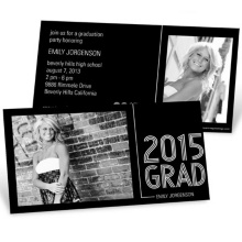 Striped Success -- Photo Graduation Invitation Horizontal
