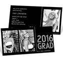 Striped Success -- Photo Graduation Invitation Horizontal