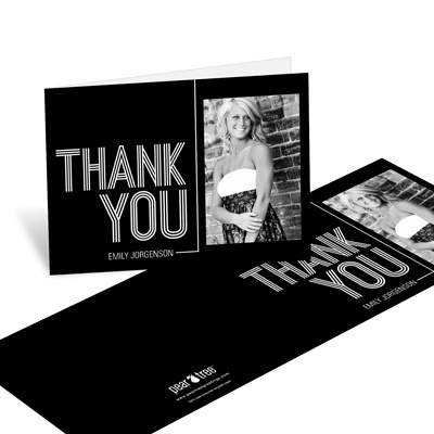 Striped Success -- Photo Thank You Card Horizontal