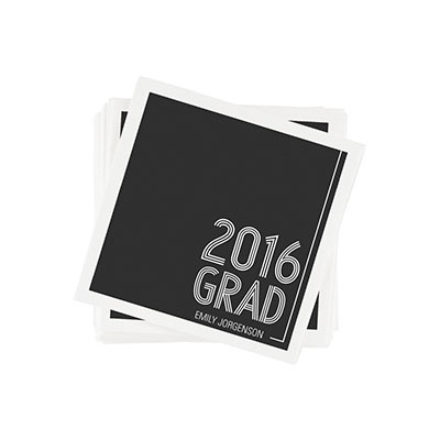 Striped Success -- Graduation Napkins