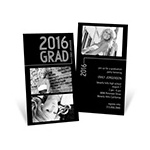 Striped Success -- Photo Graduation Invitation Vertical