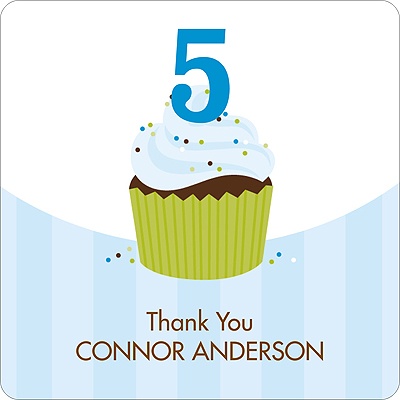 Sweet Sprinkles in Blue -- Kids Birthday Favor Stickers