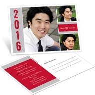 Three Photos - Graduation Postcard Invitations