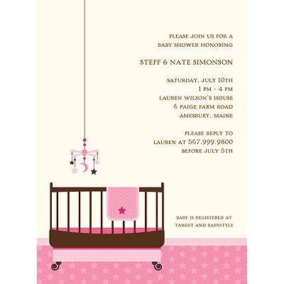 Lullaby Baby in Pink -- Baby Shower Invitations