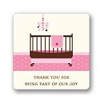 Lullaby Baby in Pink -- Baby Shower Favor Stickers