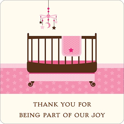 Lullaby Baby in Pink -- Baby Shower Favor Stickers