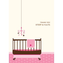 Lullaby Baby -- Pink Thank You Card