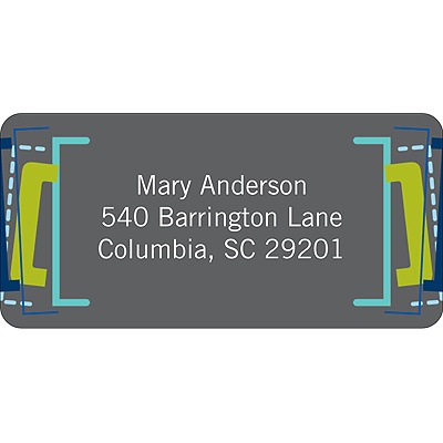 Angled Elements -- Green Address Label