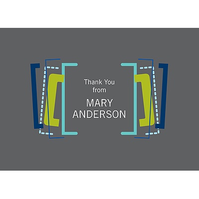 Angled Elements -- Green Thank You Card