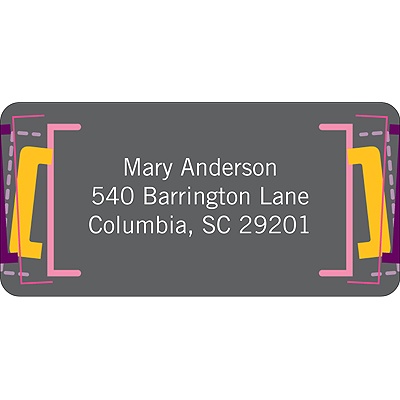 Angled Elements -- Pink Address Label