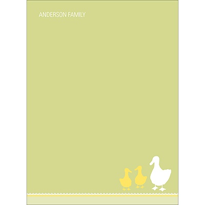 Little Quacks -- Green Personalized Note Cards