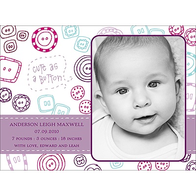 THE GOLDEN TICKET -- BOY PHOTO BIRTH ANNOUNCEMENT, 2in. x 4in. Folded Holiday Card