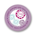 Cute as a Button -- Purple Address Label