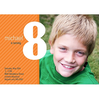 Big Numbers -- Boy Birthday Invitation
