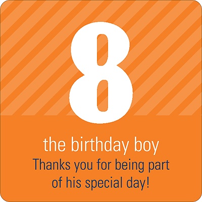 Big Numbers for Boys -- Kids Birthday Favor Stickers